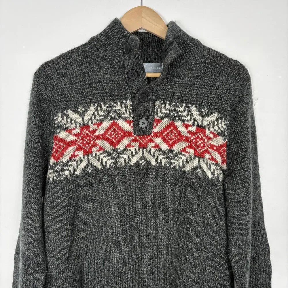 Oscar De La Renta Pullover Fairisle Knit Sweater Size: Small